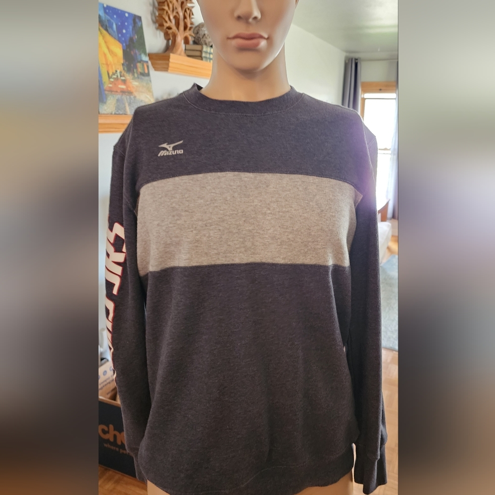 Mizuno Women's Heathered Charcoal Grey Crew Neck Sweatshirt